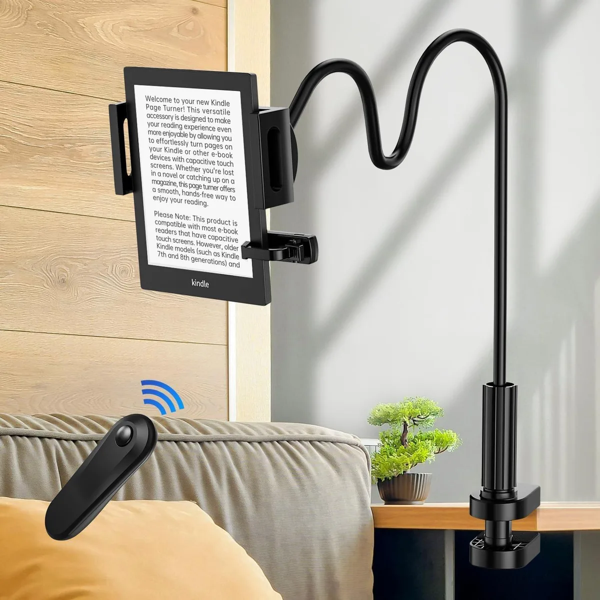  Bongogoo KT01 Kindle Holder with Remote Page Turner Black — product photo