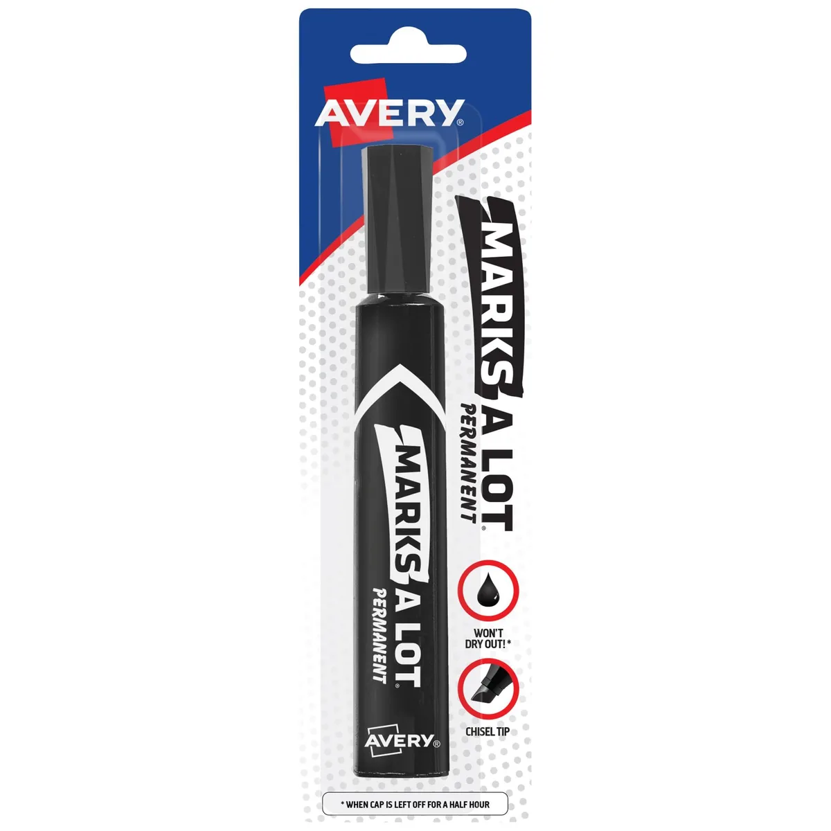  Marks-A-Lot Permanent Marker Desk-Style Chisel Tip Black 17888 — product photo