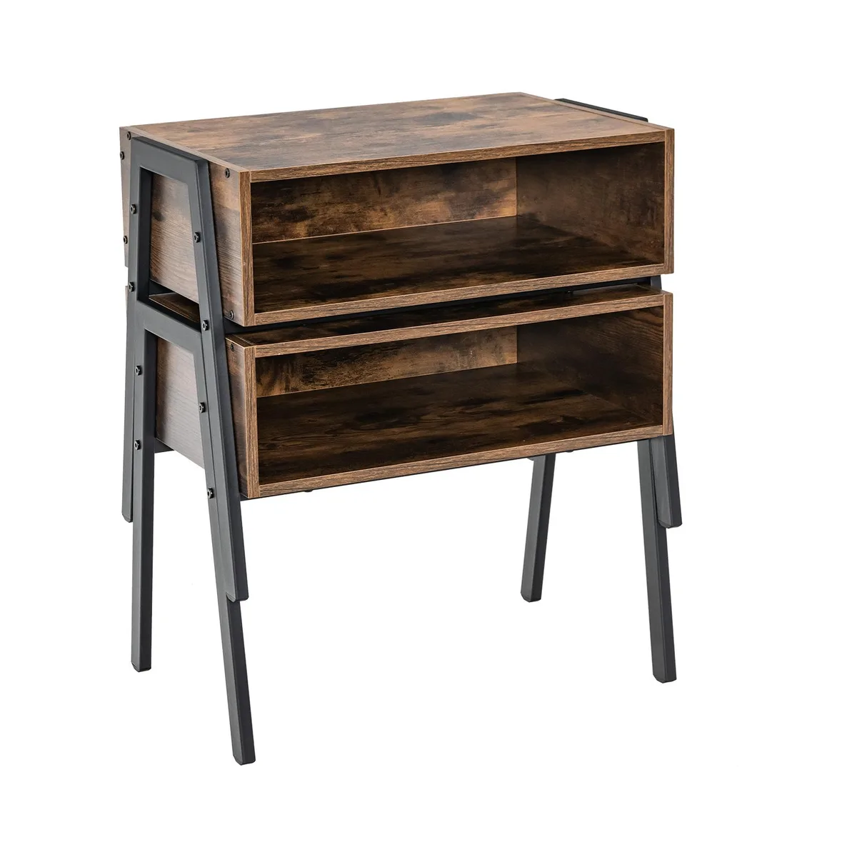 SlickBlue SlickBlue 2-Piece Stackable Nightstand Set Brown — product photo