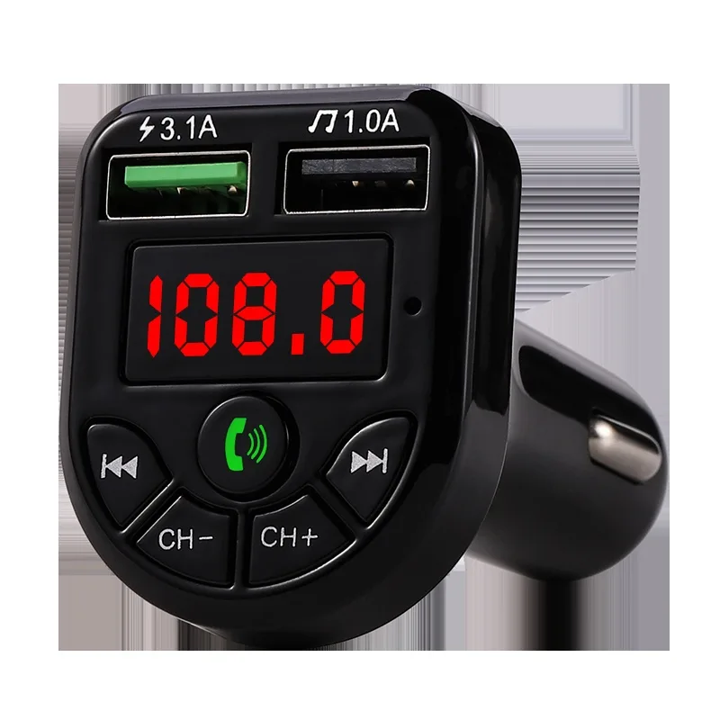 iMICE iMICE LED FM Transmitter Bluetooth 5.0 Dual USB 3.1A 4.1A Car Charger MP3 Player — product photo