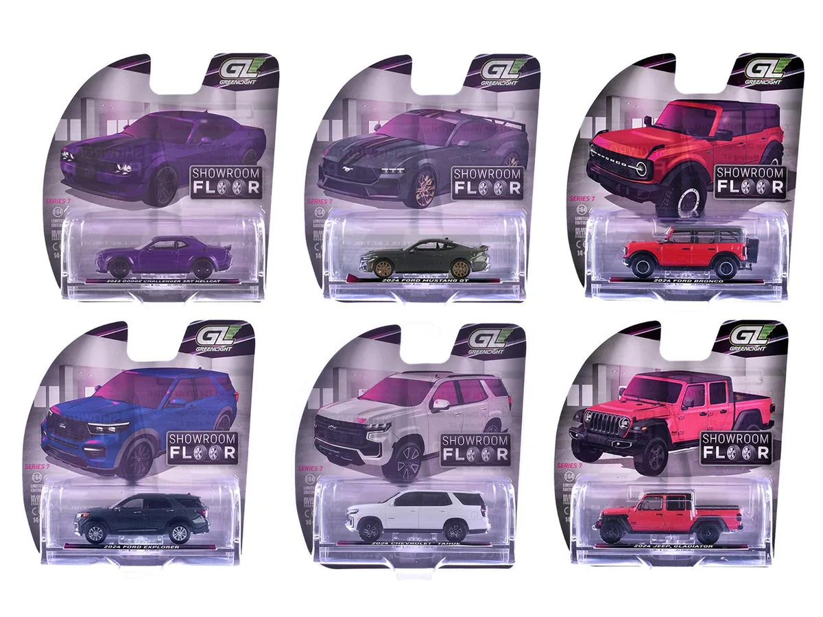 GREENLIGHT GREENLIGHT "Showroom Floor" Series 7 Set of 6 1/64 diecast cars — product photo