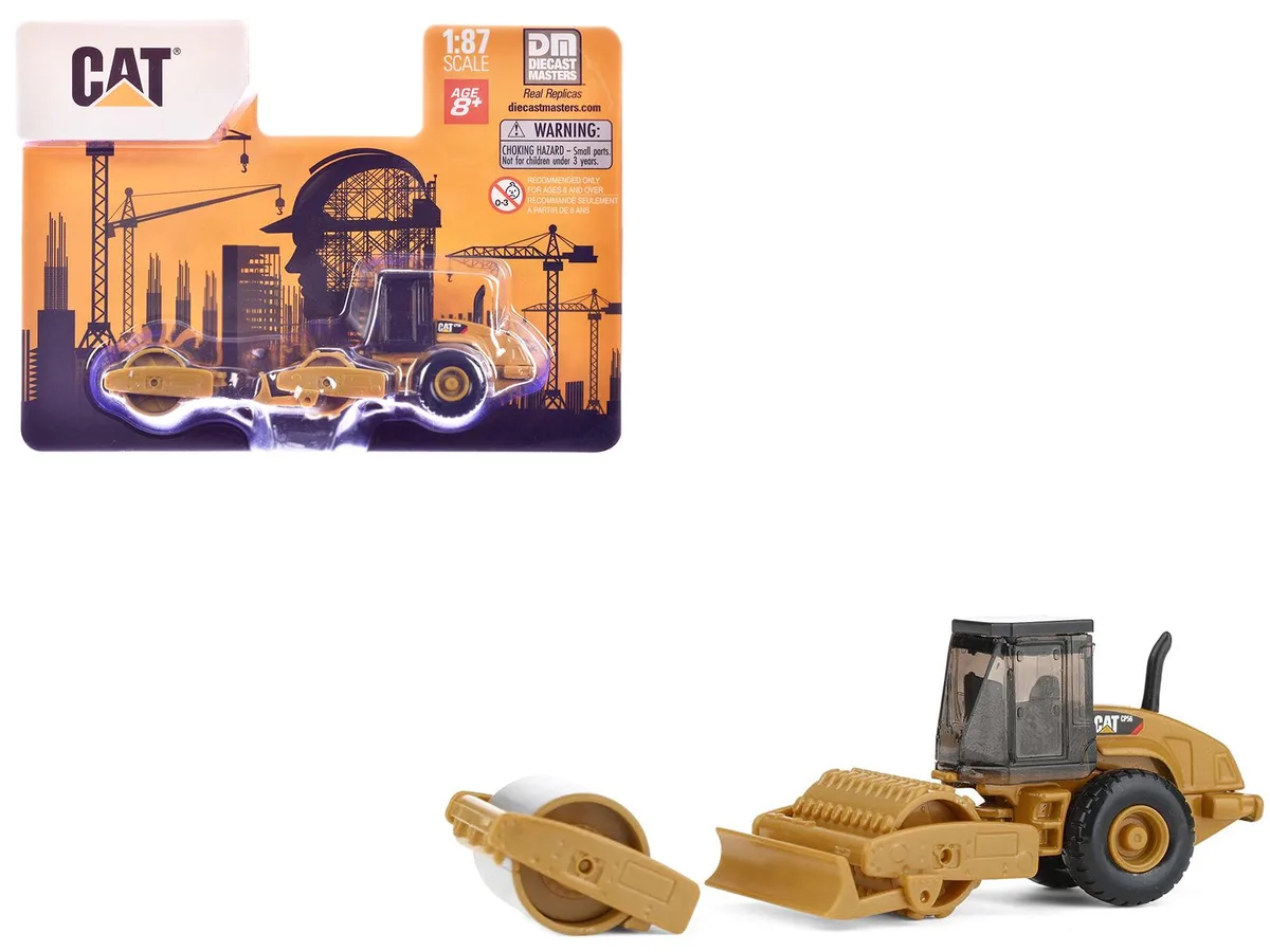 DieCast Masters DieCast Masters CAT CS56 Roller Interchangeable Front Attachment Yellow 1/87 HO Scale Hobby Collectible — product photo