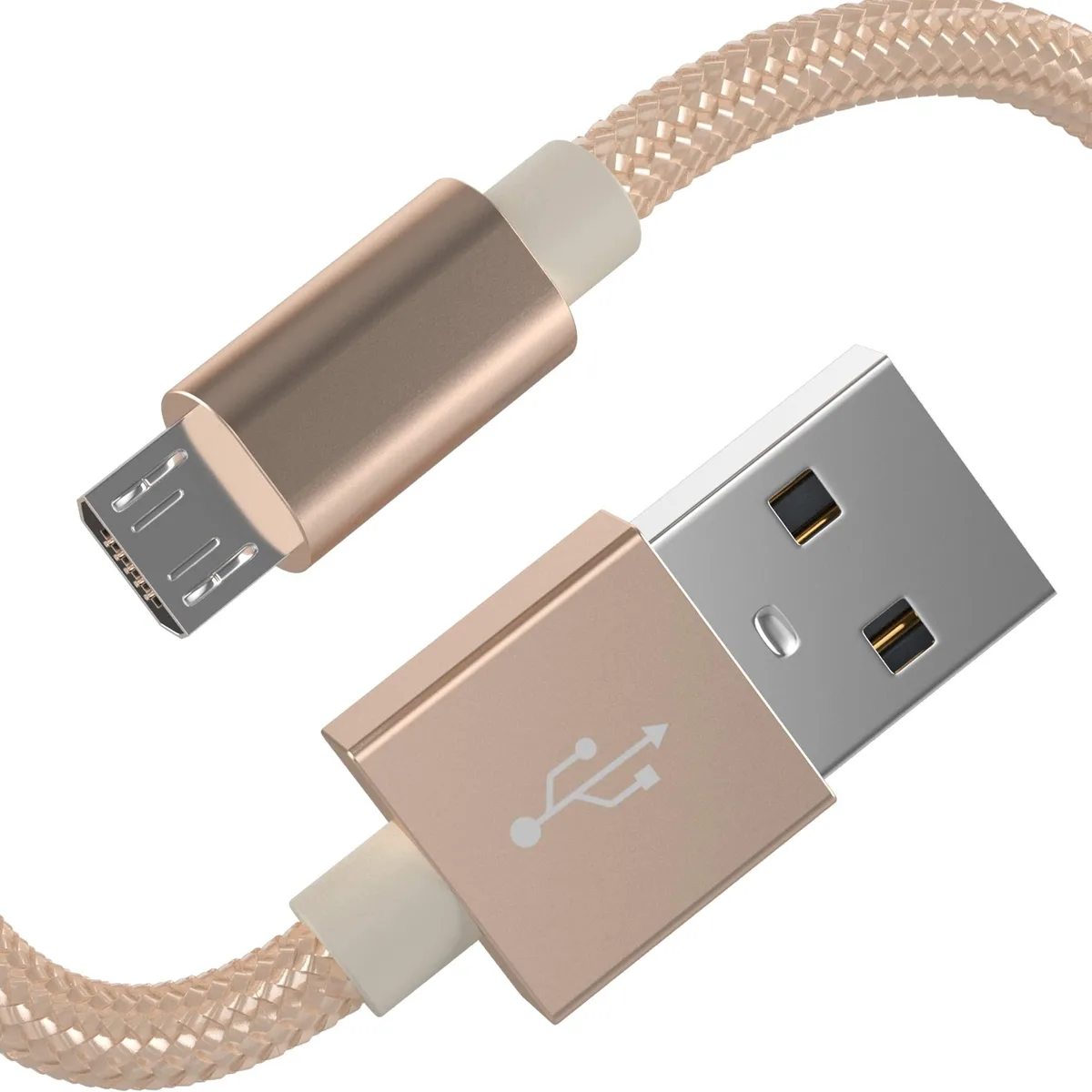  GE Heavy Duty Fast Charging Cord Micro USB Cable 6 ft Gold 15000 bends — product photo