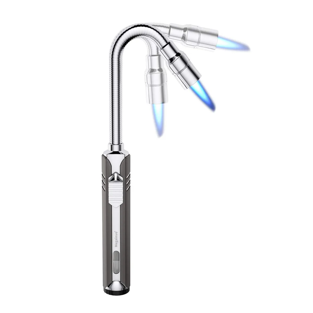  Megainvo Butane Torch Lighter Gold 40 cm 360° Flexible Neck Refillable Visible Fuel Window — product photo
