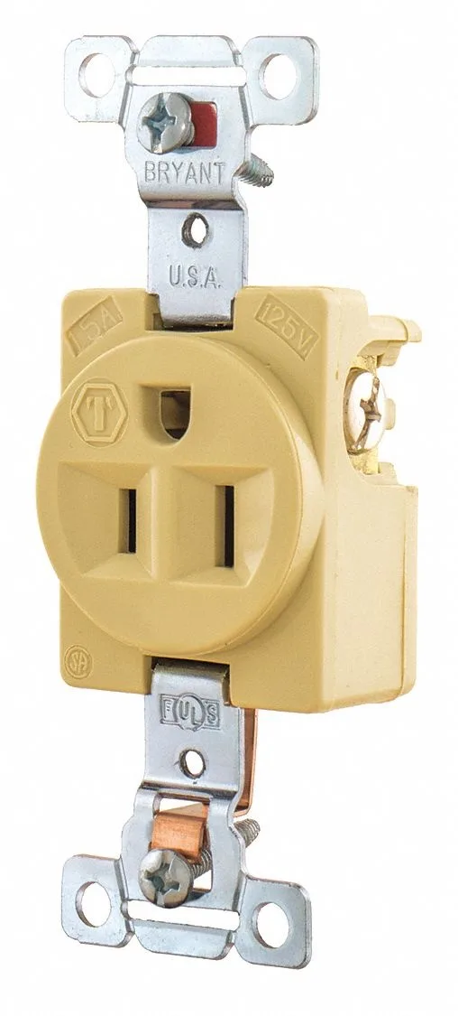 Ivory nylon straight blade plug 5261 15A 125V