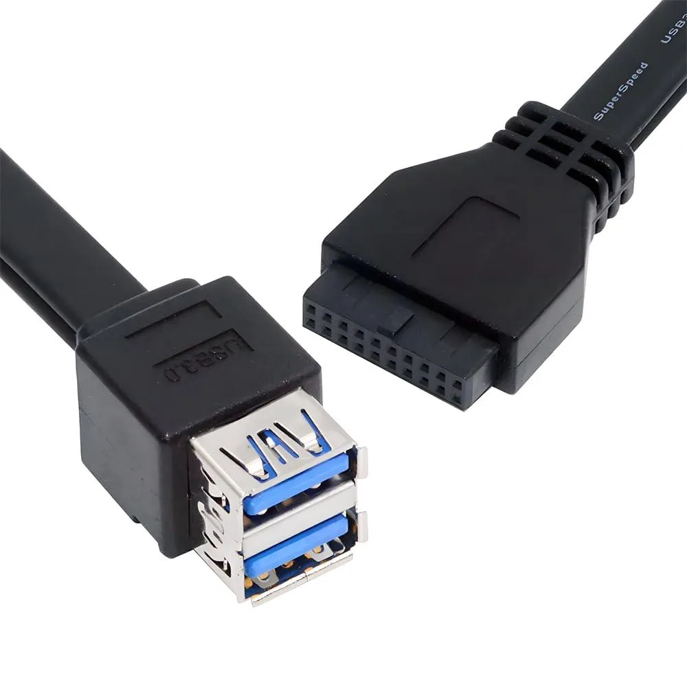 Vszerda Vszerda U3-043-ST-XY Stackable USB 3.0 Dual Port to 20Pin 19Pin Header Cable 50cm — product photo