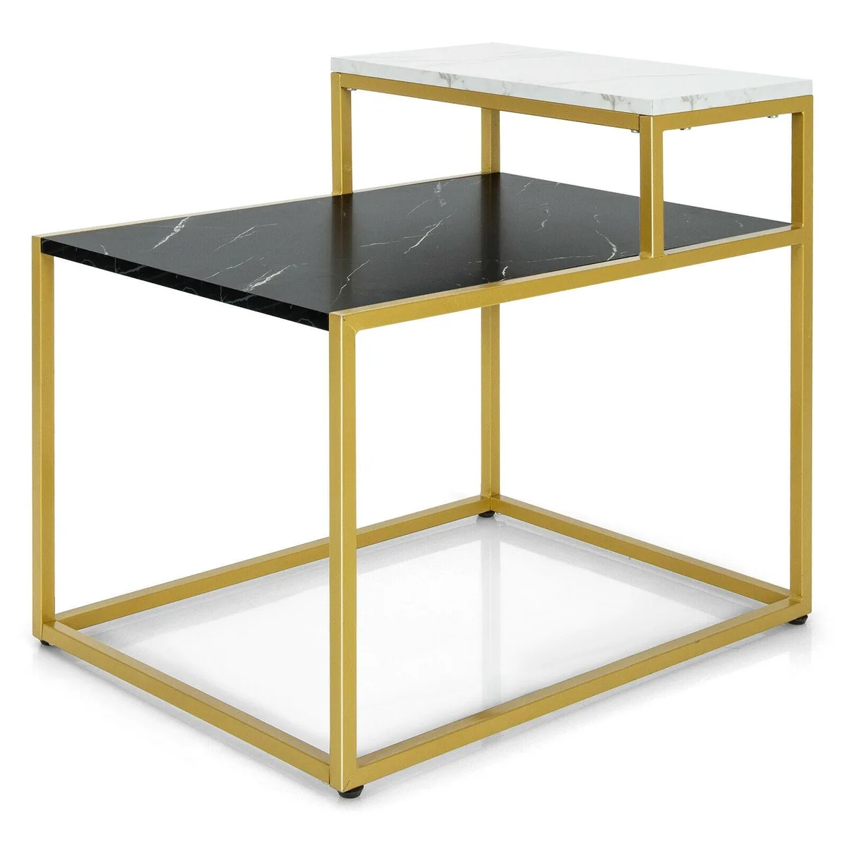 SlickBlue SlickBlue 2 Tier End Side Table White 24 x 18 x 22 — product photo