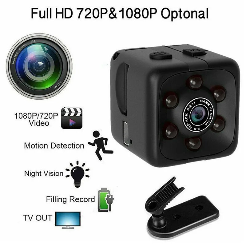Balight Balight Mini Camera 1080P 12MP 140° 360° Bracket Black — product photo