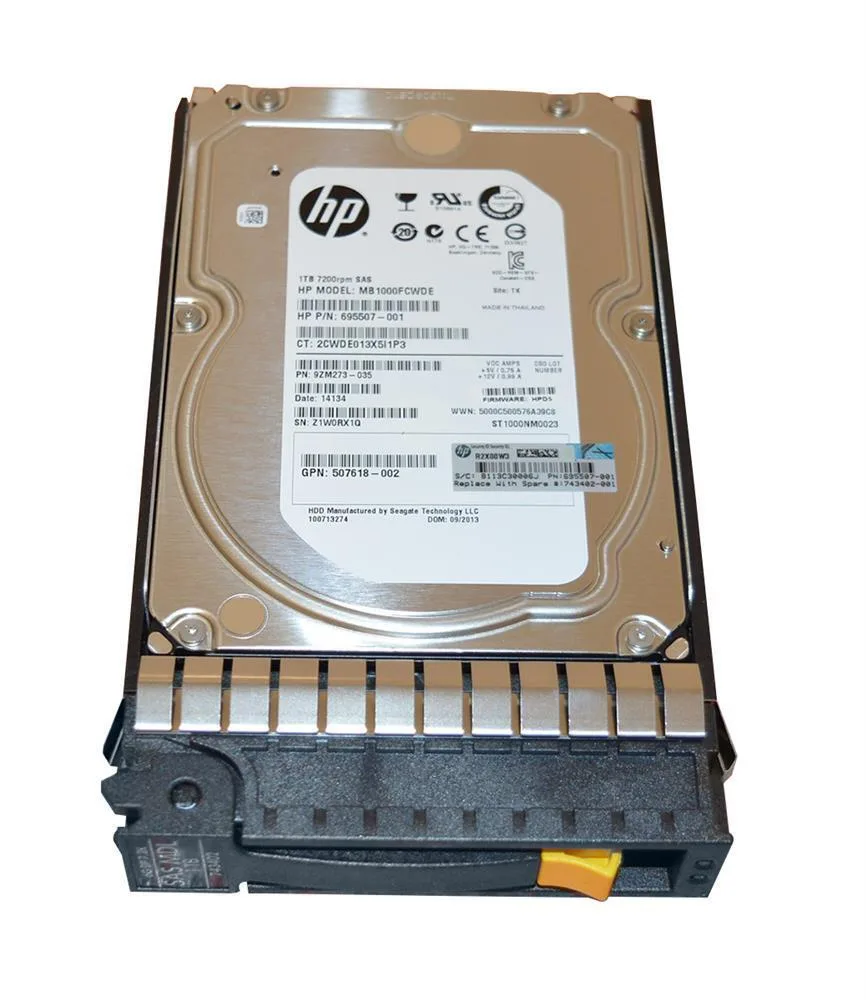 HP HP MB1000FBZPL 1 TB 7.2K SAS hard drive accessory — product photo