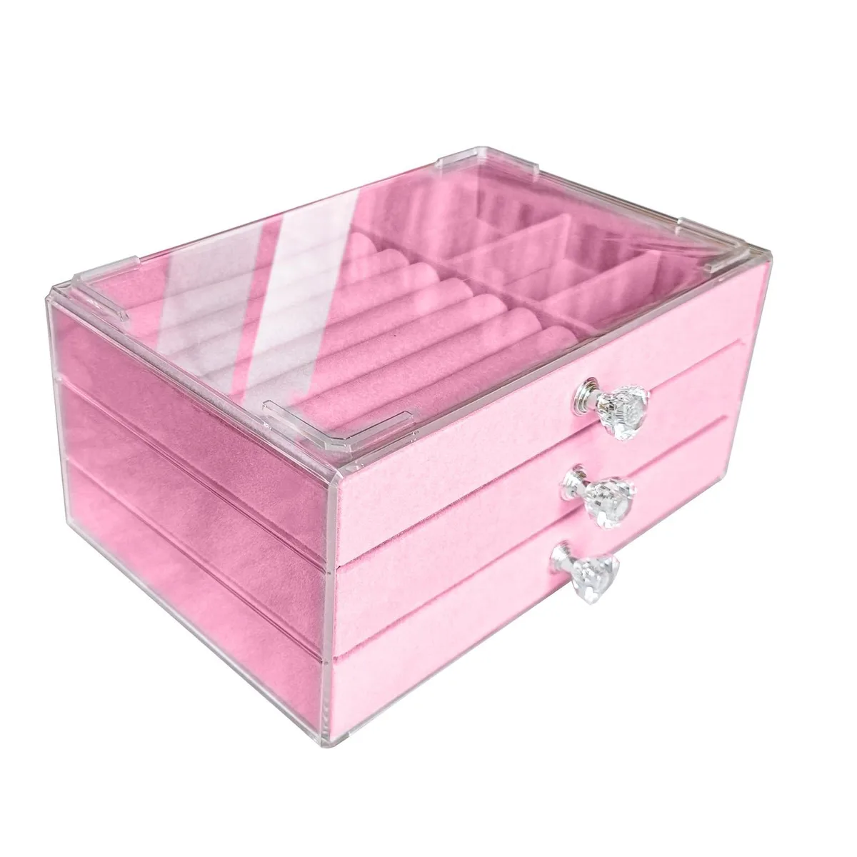  Jemjosh 3-Layer Acrylic Jewelry Organizer 20x25x20cm Silver — product photo