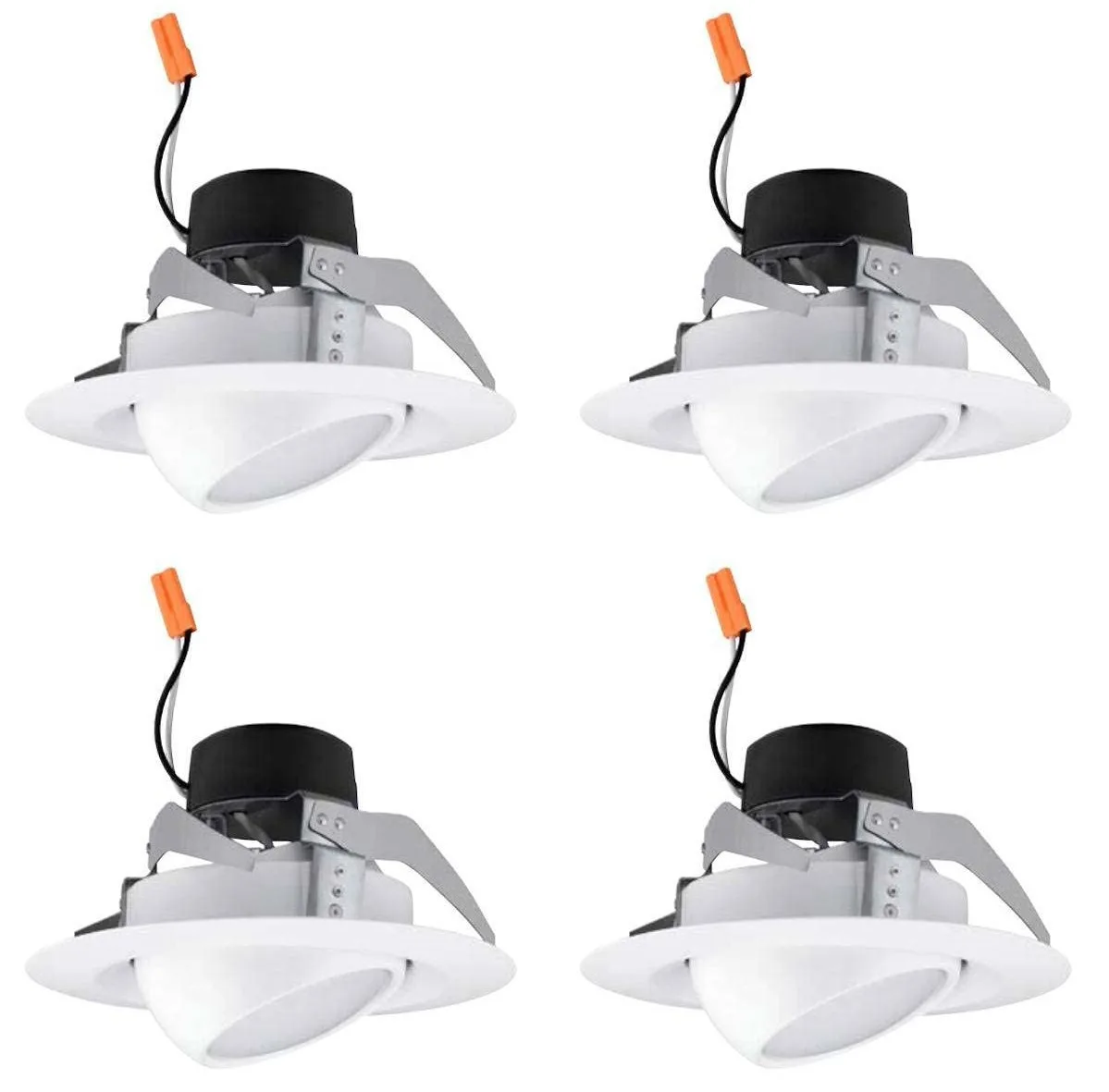 Hubbell Incorporated Hubbell LiteBox LBEB4A6L27K9 WH 4 inch LED Downlight Eyeball Retrofit 2700K 630lm 9.5W Dimmable Pack of 4 — product photo