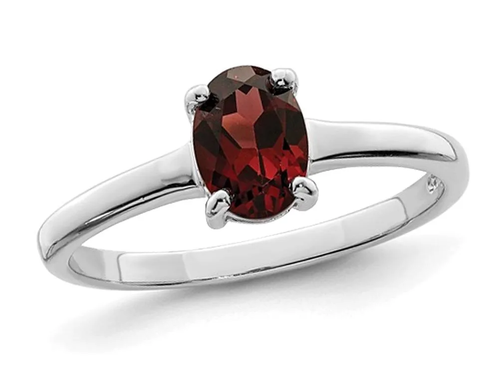 Gem &amp; Harmony Gem &amp; Harmony 1.90 Carat Oval-Cut Red Garnet Sterling Silver Ring — product photo