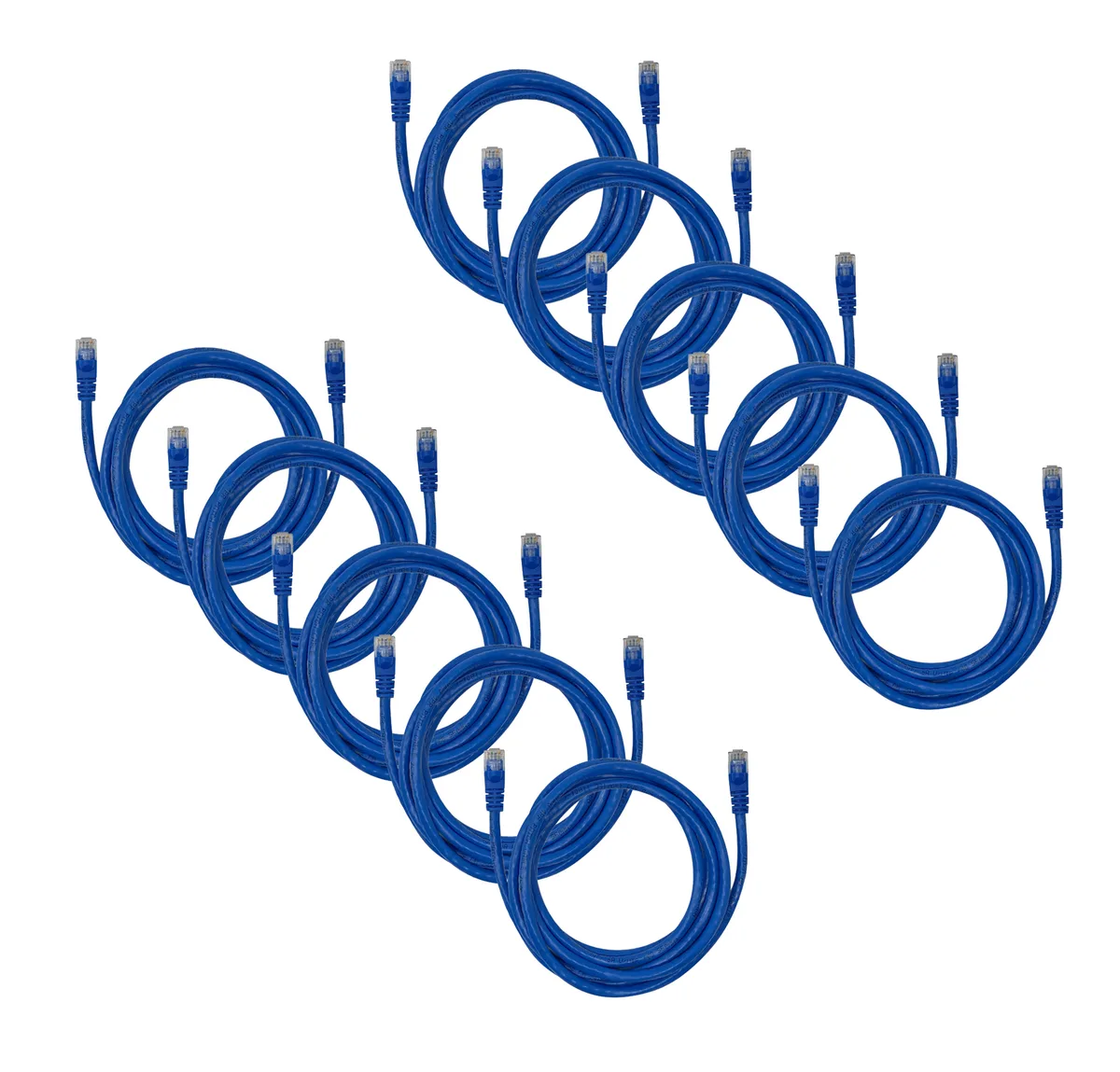 PPA International PPA International 10-Pack Cat6a Network Ethernet Cable Blue Snagless 7 ft — product photo