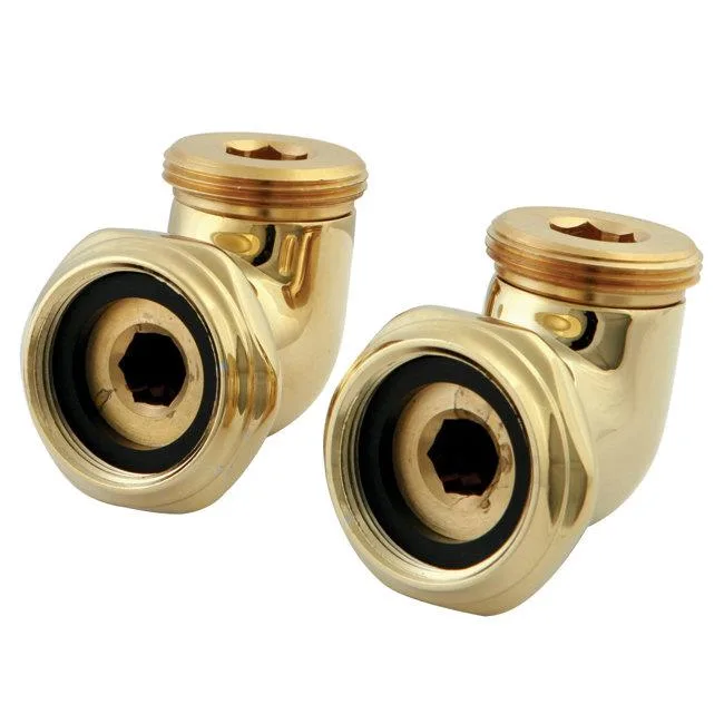 Polished brass L-shaped swing arm for clawfoot tub faucet