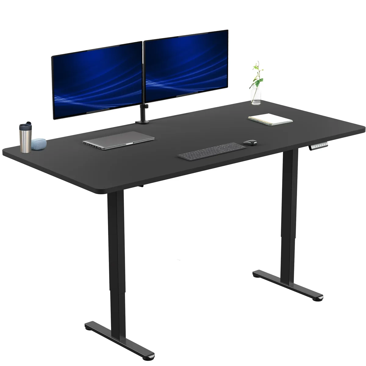 VIVO VIVO Electric Dual Motor Standing Desk 71 x 36 Black 220 lbs — product photo