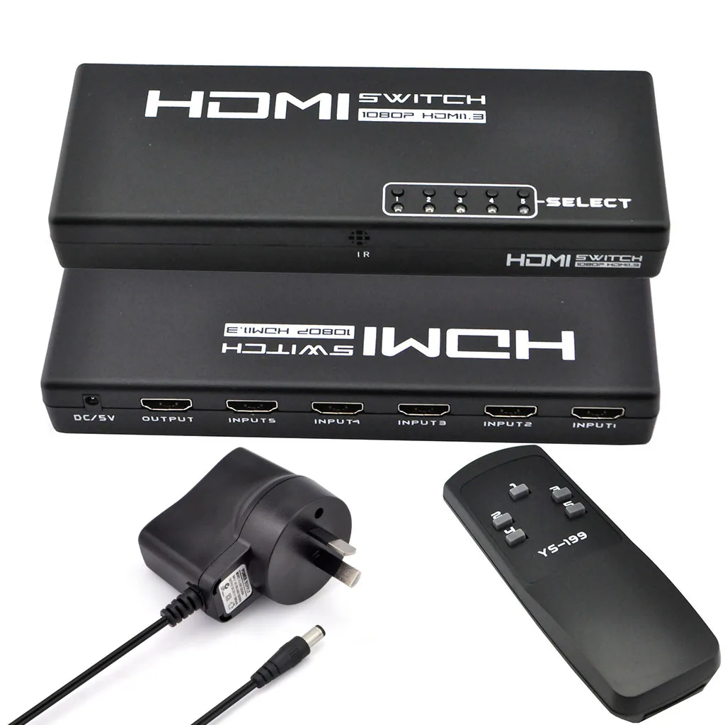 iKKEGOL iKKEGOL 10046 5-Port HDMI Switch 1080p 2.5Gbps IR Remote — product photo