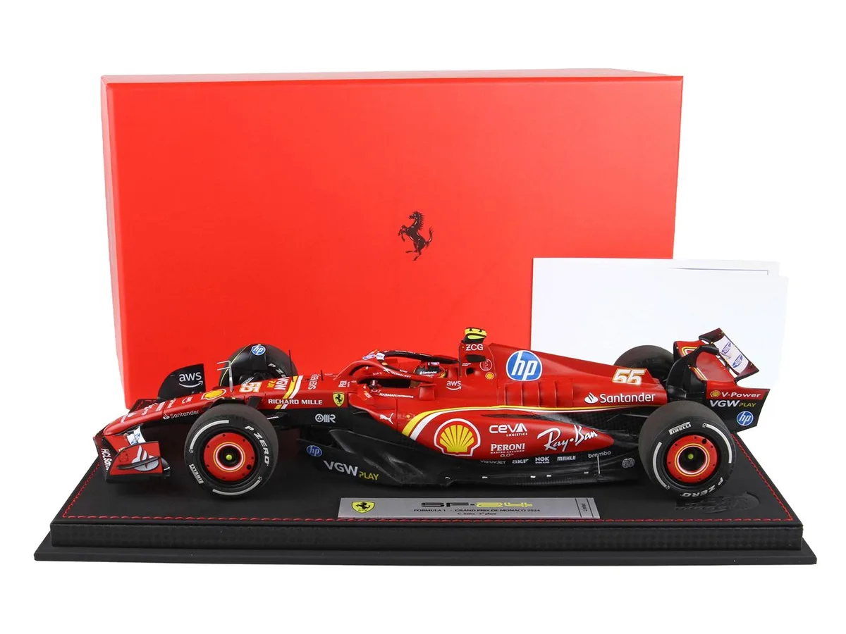 BBR BBR Ferrari SF-24 #55 Carlos Sainz Monaco GP 2024 1/18 Limited 50 — product photo