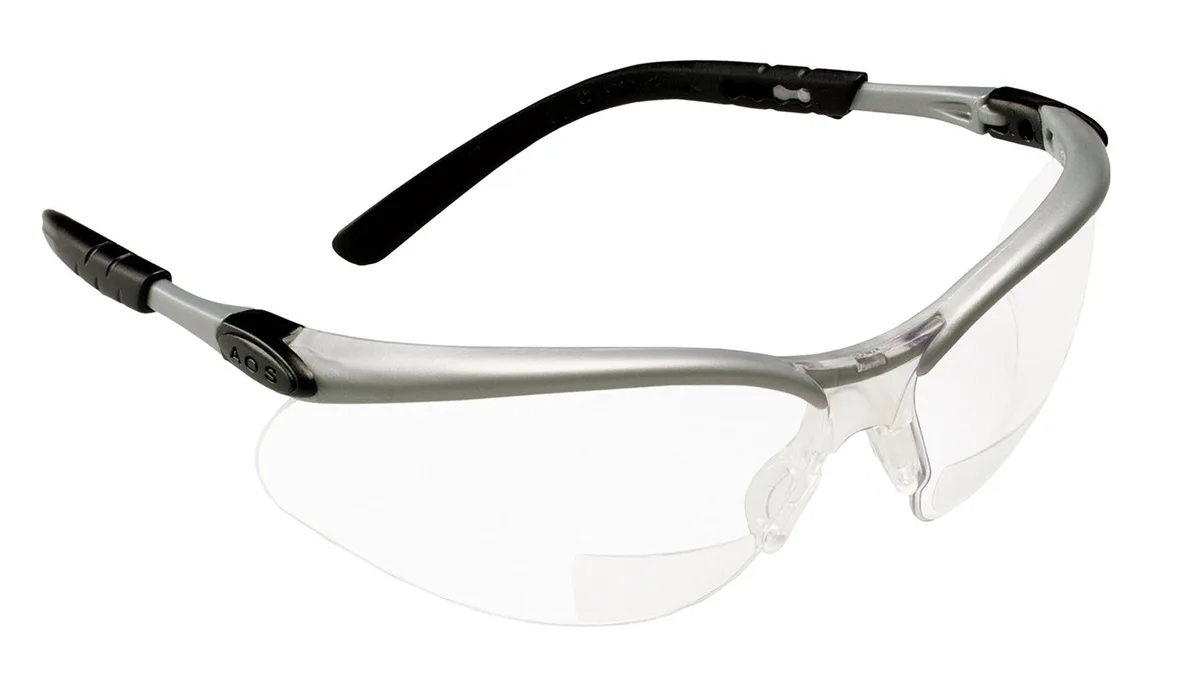 3M 3M BX Reader Safety Glasses +2.5 Diopter Clear Lens Silver Frame 11376 — product photo