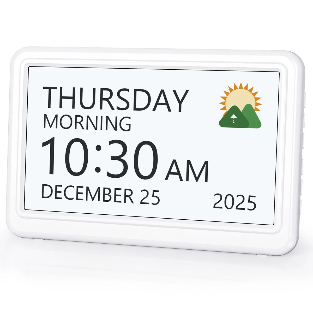  Emerson CR1029 Alarm Clock White 7.17in 1024×600P 20 Alarms 6 Med Reminders — product photo