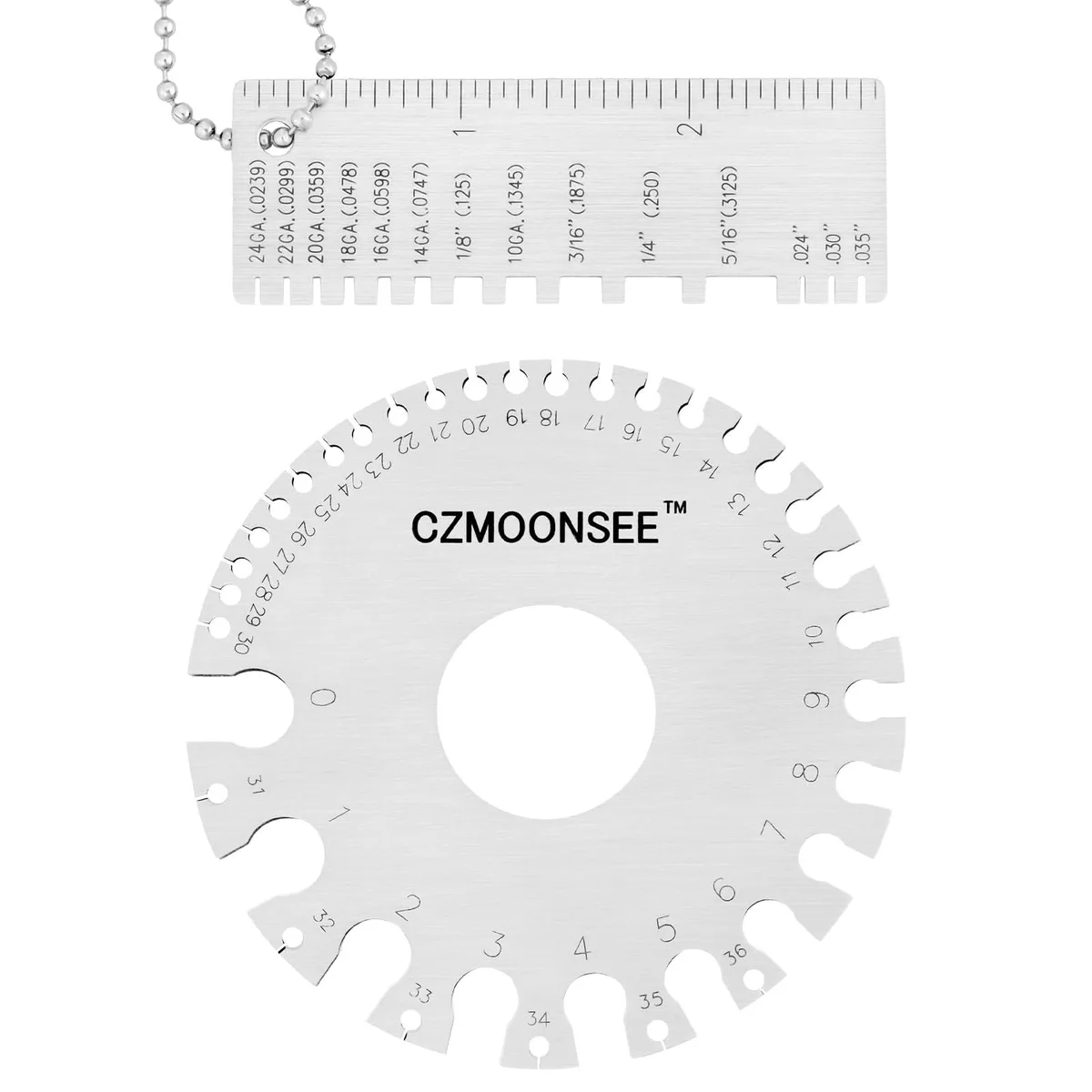 2-Piece Stainless Steel Welding Diameter & Thickness Gauge Set — product photo