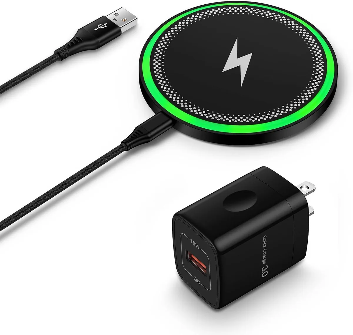 FLEANE FLEANE 15W Wireless Charger with QC 3.0 18W Adapter — product photo