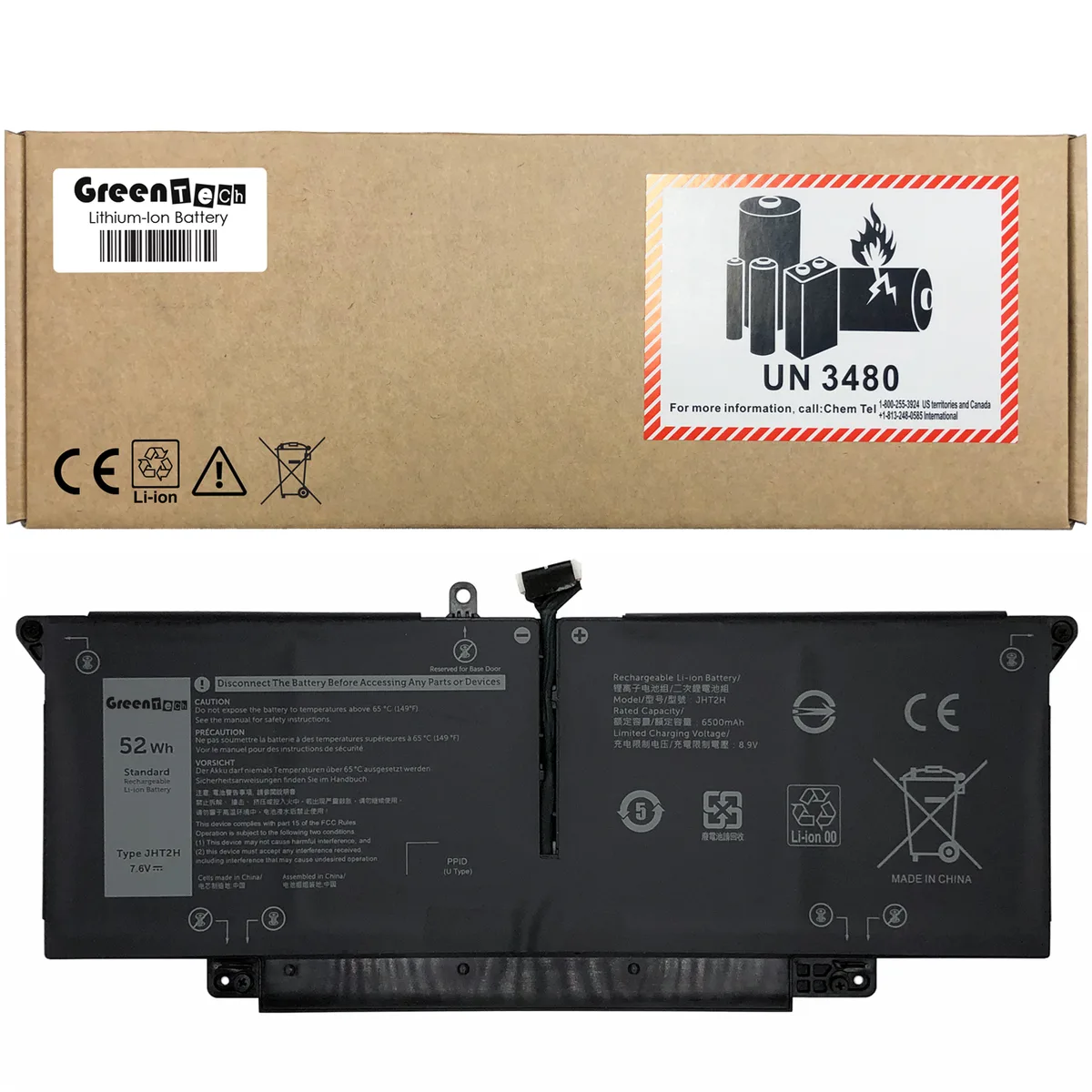 NShi NShi laptop battery for Dell Latitude 7310 7410 7.6V 52WHR 6842mAh 4 cell — product photo