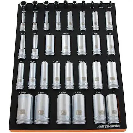 Dynamic Dynamic D096001-FT7T 40 Piece SAE Deep Socket Set Foam Organizer — product photo