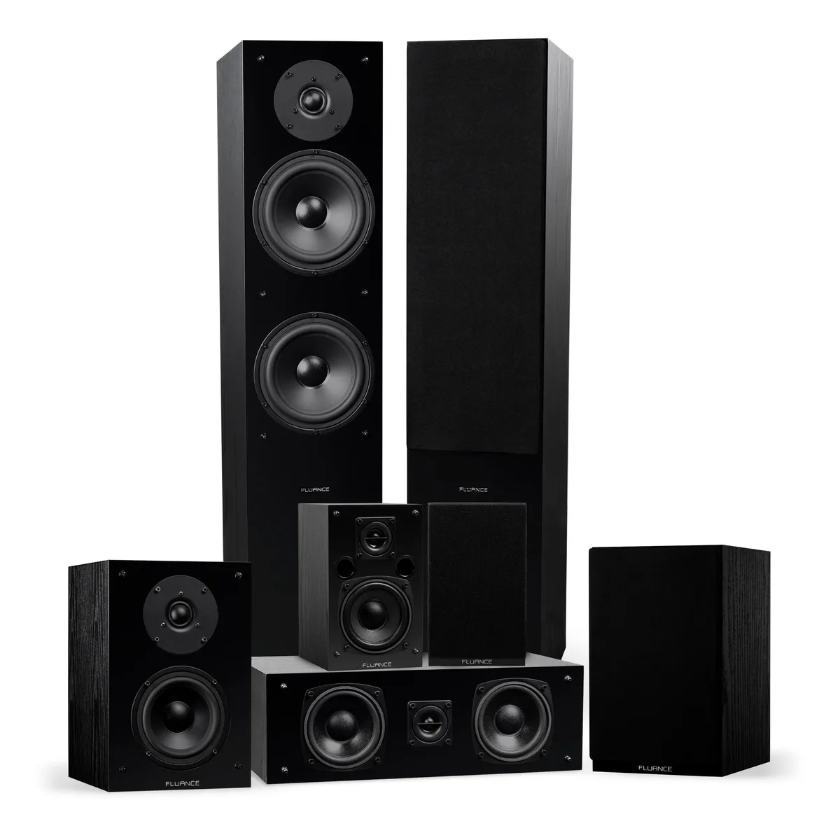 Fluance Fluance SX70BR 7.0 Home Audio Speaker System Black Ash — product photo
