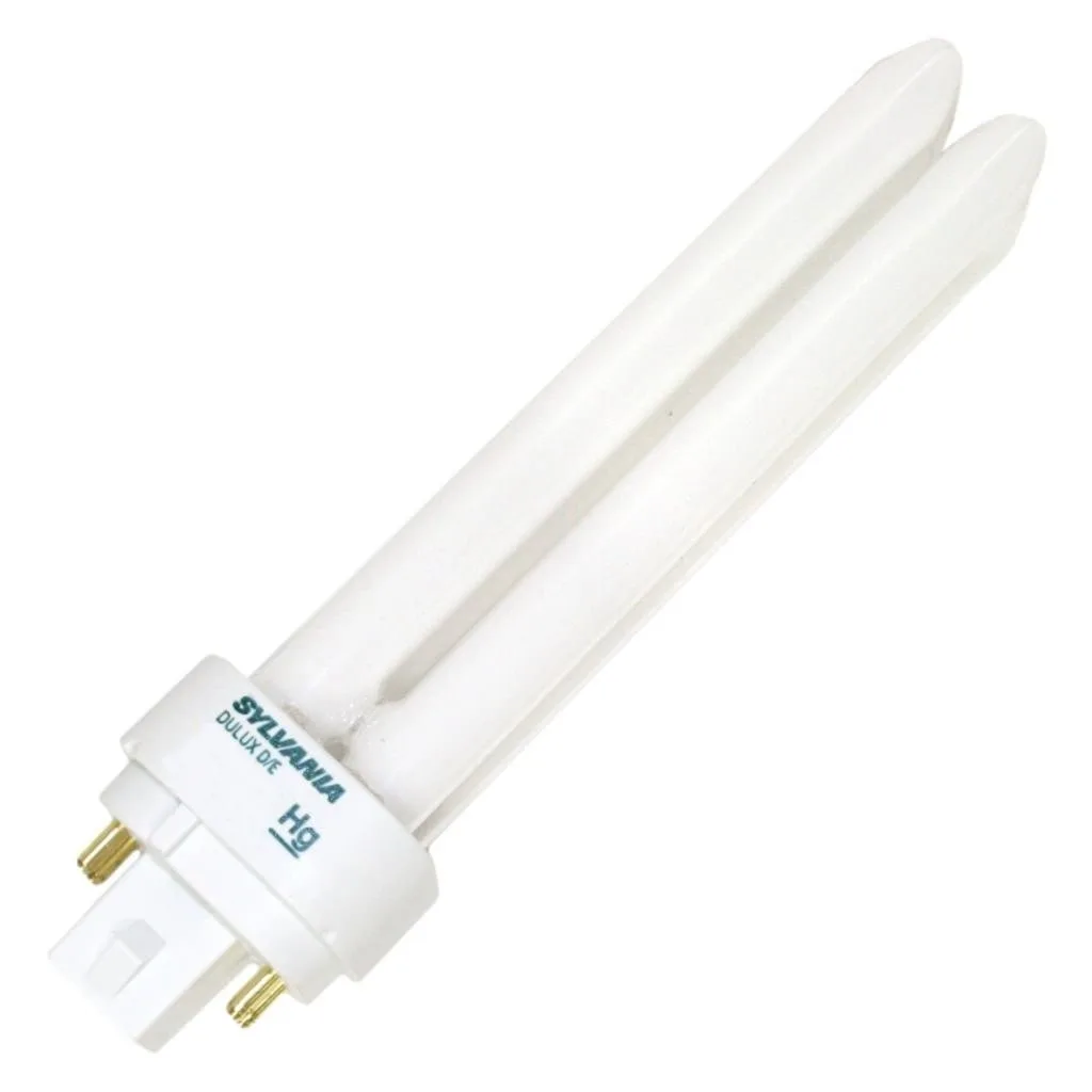 Box of fifty 15W 4-pin compact fluorescent bulbs, cool white 4100K