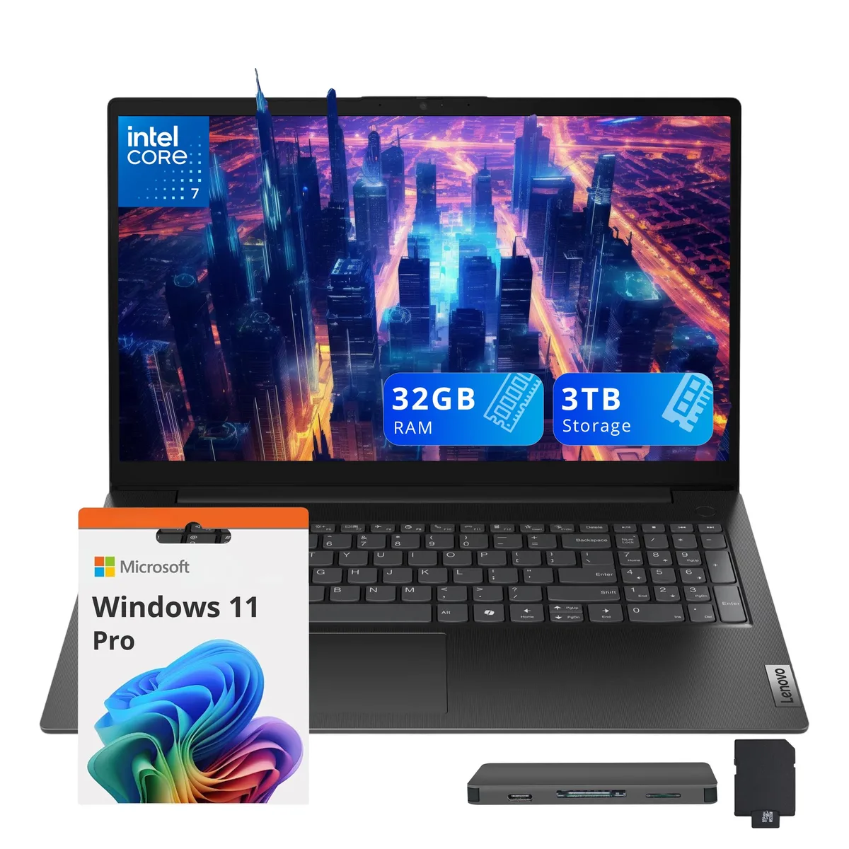 Lenovo Lenovo V15 Gen 5 15.6" FHD Business Laptop Core 7 240H 32GB 2TB SSD+1TB Dock Windows 11 Pro Black — product photo