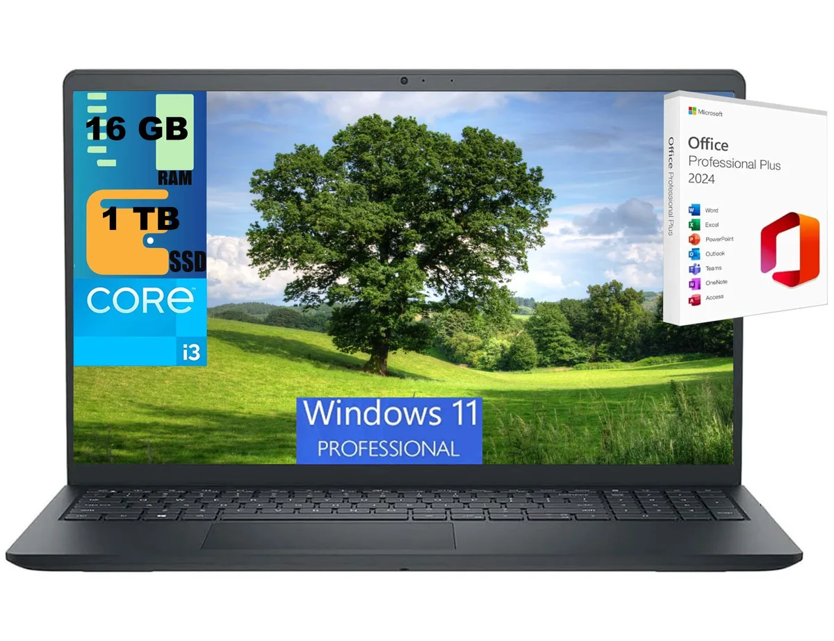 DELL DELL Inspiron 15 laptop i3-1215U 16GB 1TB SSD 15.6" FHD Windows 11 Pro Office 2024 — product photo