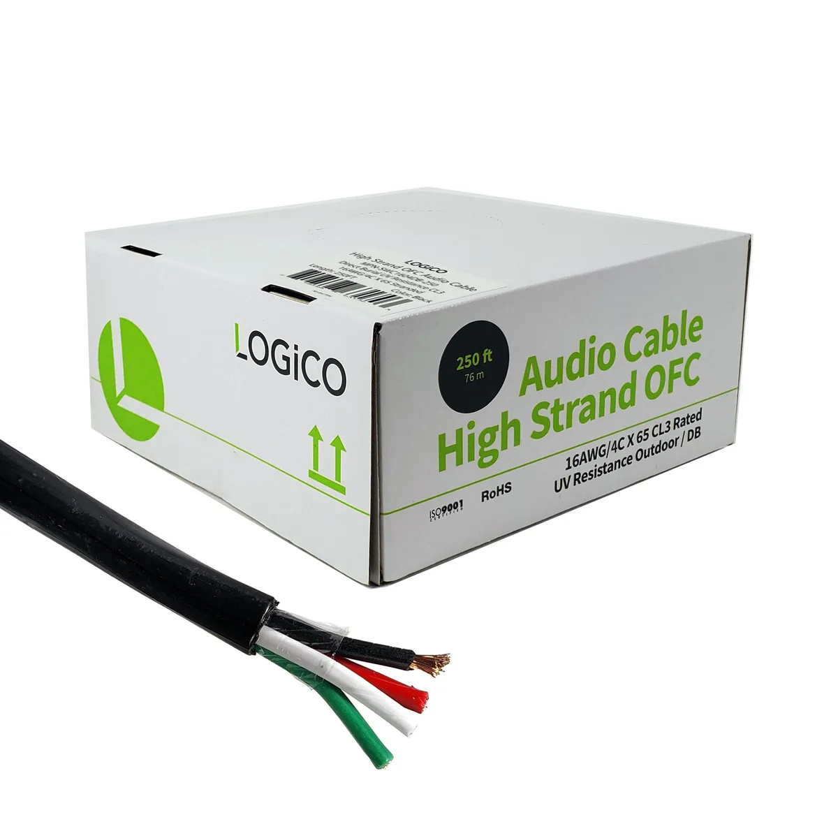 Logico Logico SWC1604DB 250ft 16AWG 4 Conductor Direct Burial Speaker Wire Black — product photo