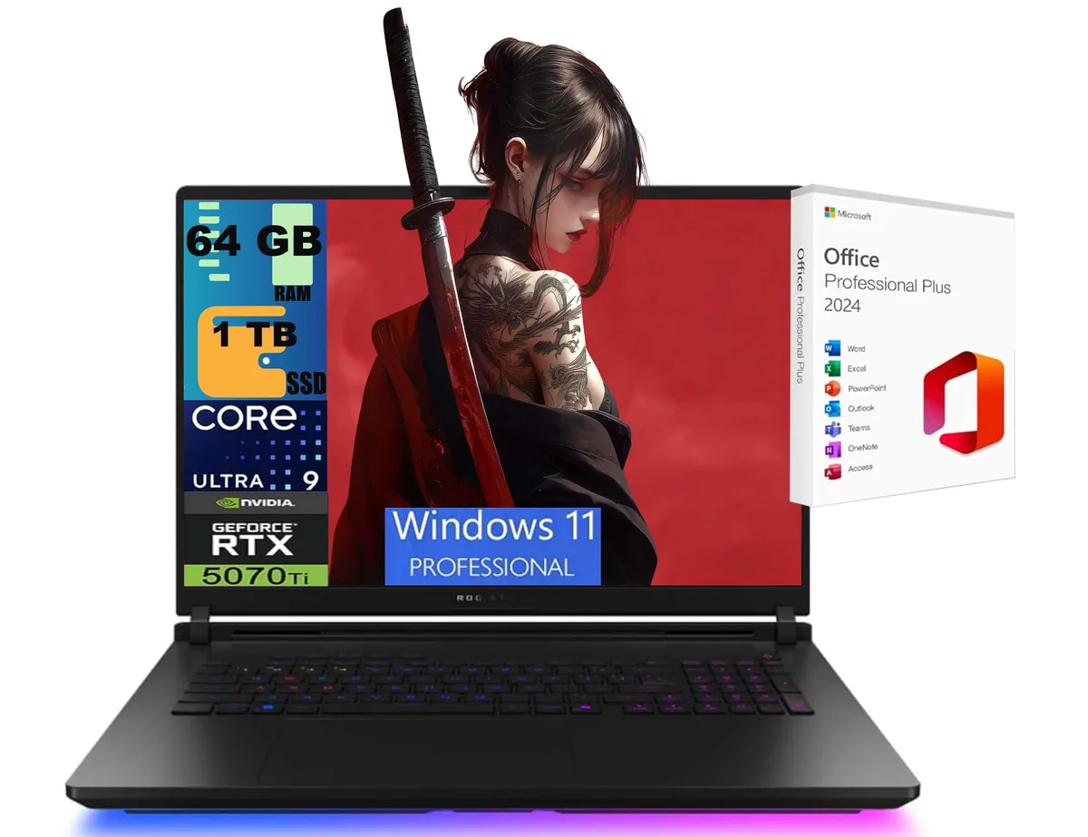 ASUS ASUS ROG Strix Scar 18 gaming laptop 18" 2.5K 240Hz Ultra 9 275HX RTX 5070 Ti 12GB 64GB 1TB — product photo