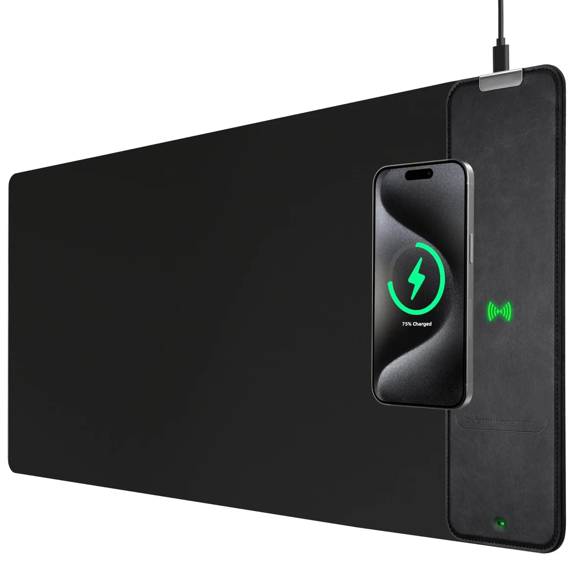 KEHIPI KEHIPI Wireless Charging Mouse Pad 31.5x11.8in Black — product photo