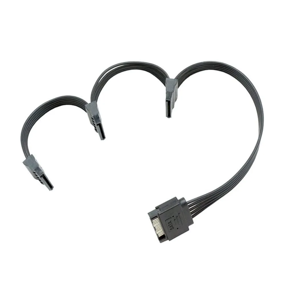 Vszerda Vszerda SATA Power Extension Cable 15 Pin Male to 3 Female 16.5inch 42cm — product photo