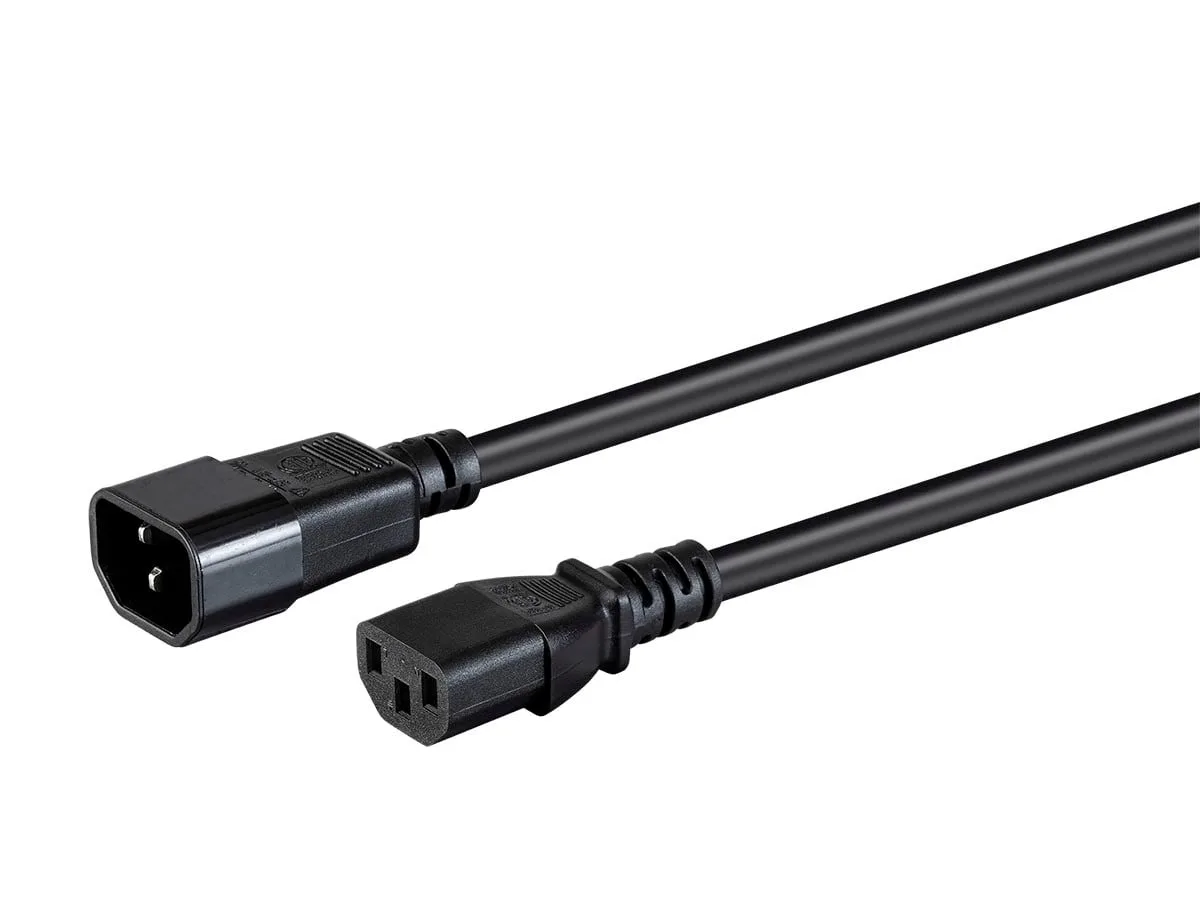 Monoprice Inc. Monoprice 135057 power extension cord 2 ft black C14 to C13 14AWG 15A — product photo