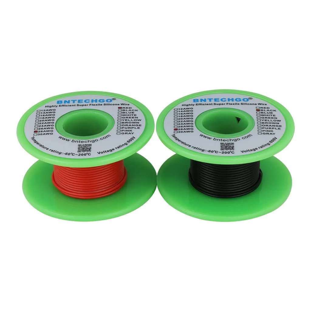 RCA SW28G16008F50C2-G 28 AWG Silicone Speaker Wire 100 ft Red Black — product photo