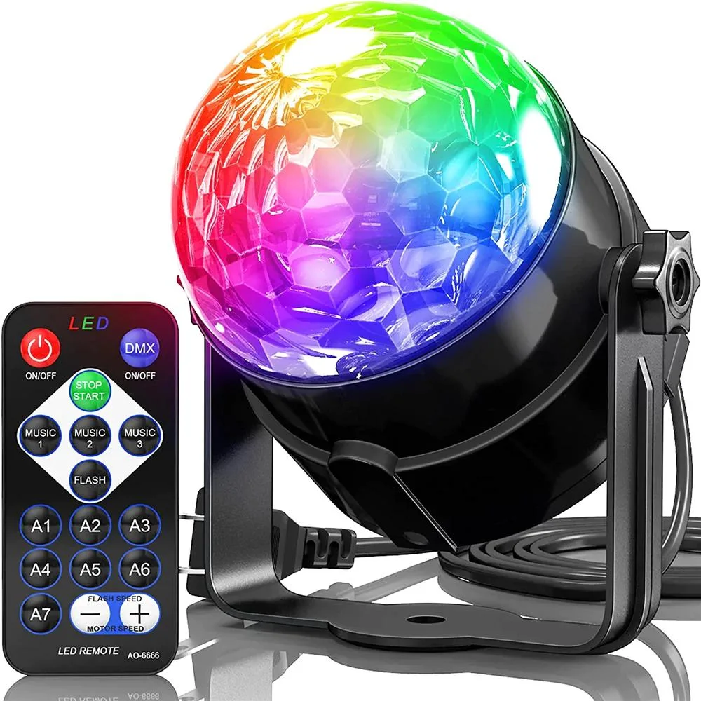 The Perfect Part The Perfect Part Party Disco Lights 7 RGB Sound Voice Remote 4x4x3.27in — product photo