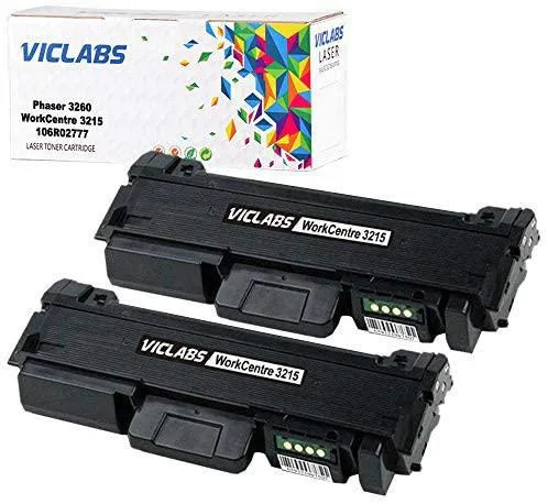 Black rectangular toner cartridge with green chip and plastic pull tab