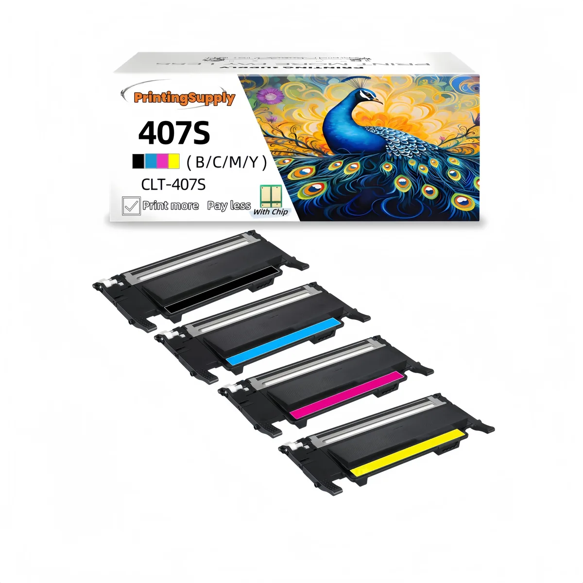 Aster Graphics Inc Aster Graphics Inc CLT-K407S CLT-C407S CLT-M407S CLT-Y407S 4 Pack toner cartridge — product photo