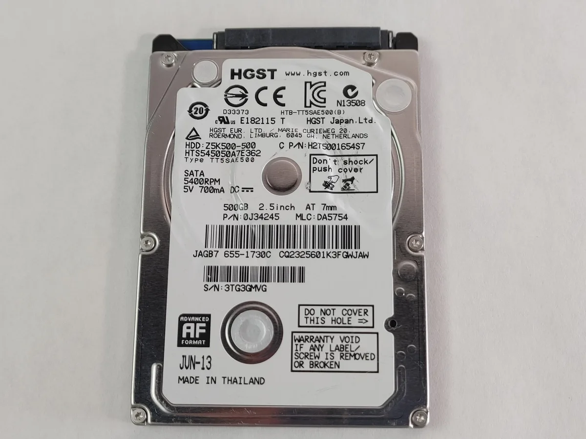 HGST HGST TravelStar Z5K500 500GB 2.5" 5400 RPM SATA 3.0Gb/s internal hard drive — product photo