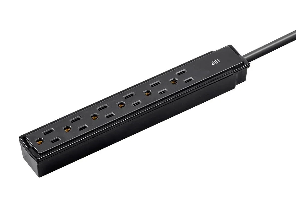 Monoprice Inc. Monoprice 115873 6-Outlet Surge Protector 2 ft 201 J 1800 W 2-Pack — product photo