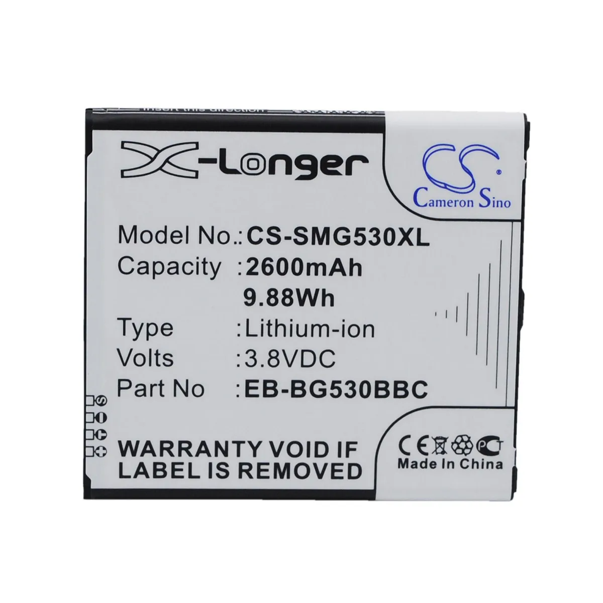 Cameron &amp; Co Cameron &amp; Co DS-CS-SMG530XL 2.6 Ah cell phone battery — product photo