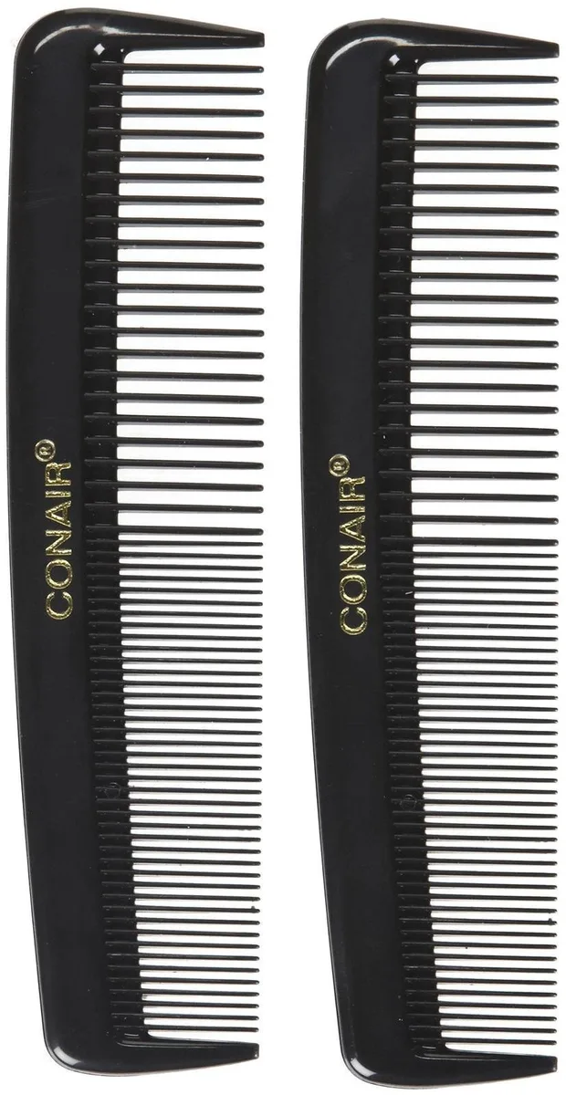 Two small plastic pocket combs side by side
