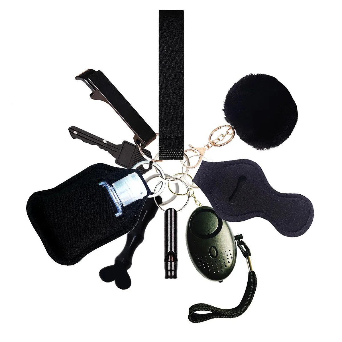 PUEZOKLY PUEZOKLY Self Defense Keychain Set 9pcs Black Small — product photo