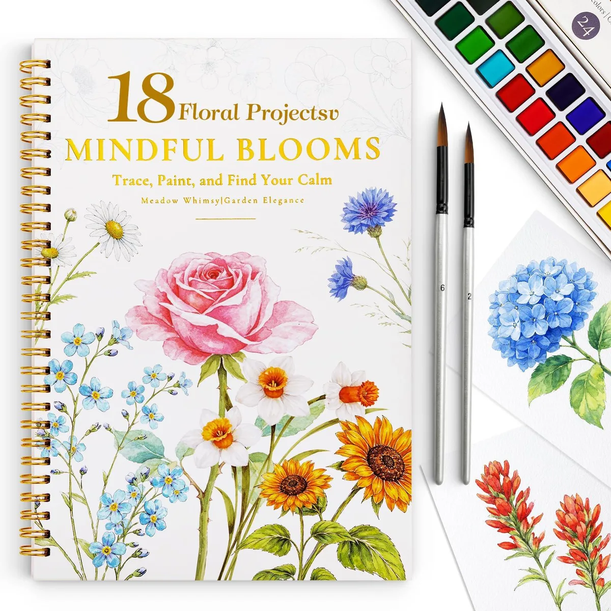 Dmsky Watercolor Workbook 18 Floral 24 Colors 20 Count — product photo