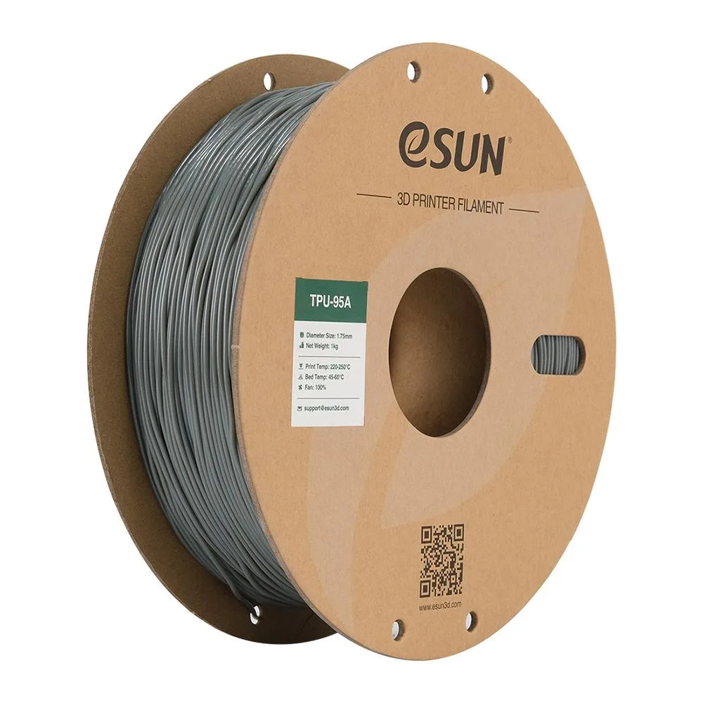 eSUN eSUN Flexible TPU Filament 1.75mm TPU-95A Grey 1KG — product photo