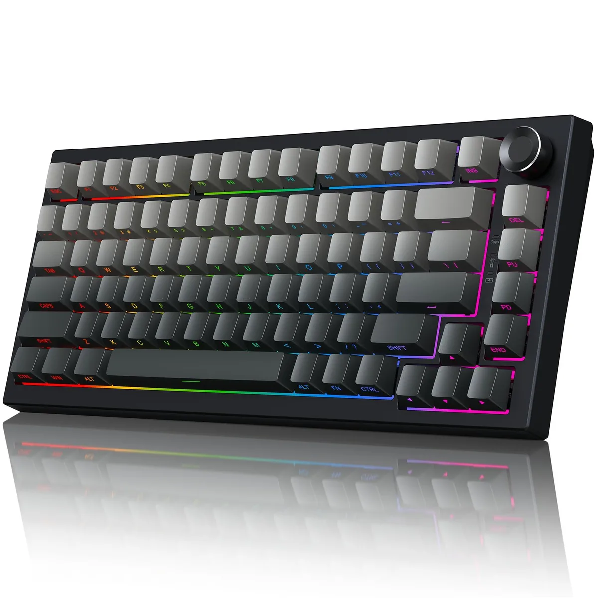  Redragon Wireless Mechanical Keyboard 75% Hot-Swappable Knob PBT RGB 8000mAh Bluetooth 5.0 — product photo