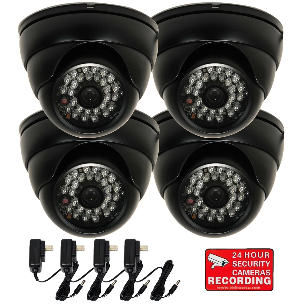 VideoSecu VideoSecu VD6HBLK4 4-Pack Dome Camera 600TVL 28 LED 3.6mm — product photo