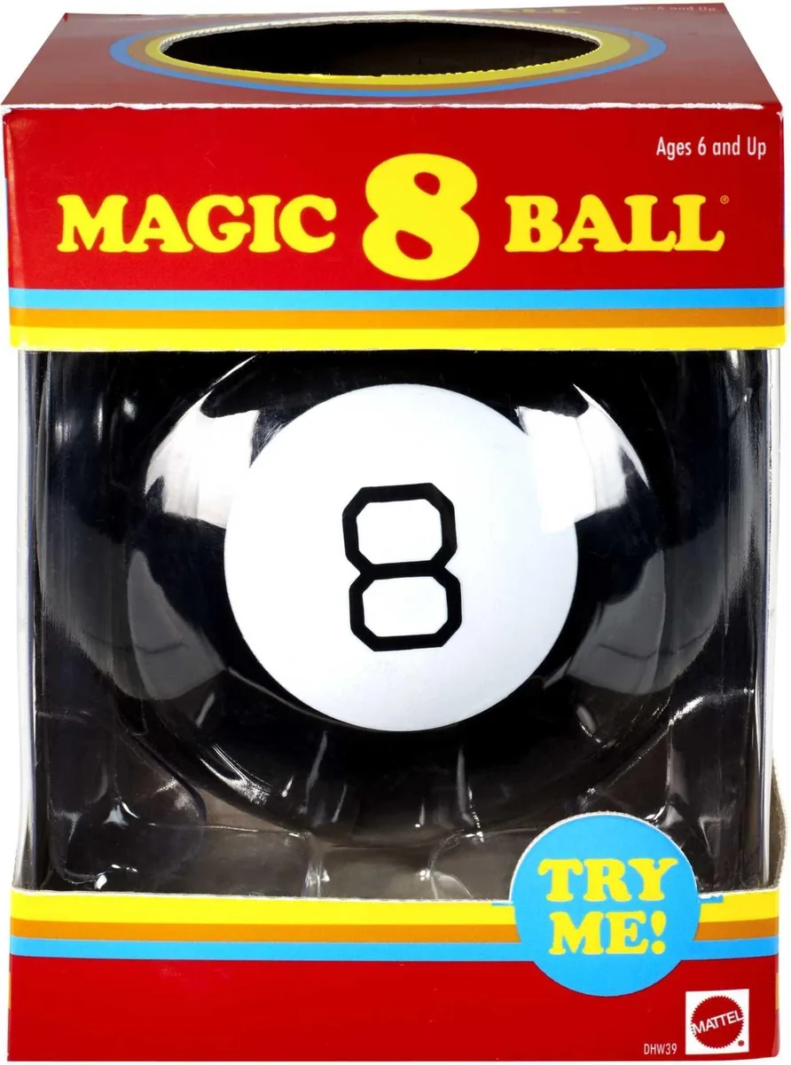 Mattel Magic 8 Ball Fortune-Telling Toy Retro Striped Box 1950 — product photo